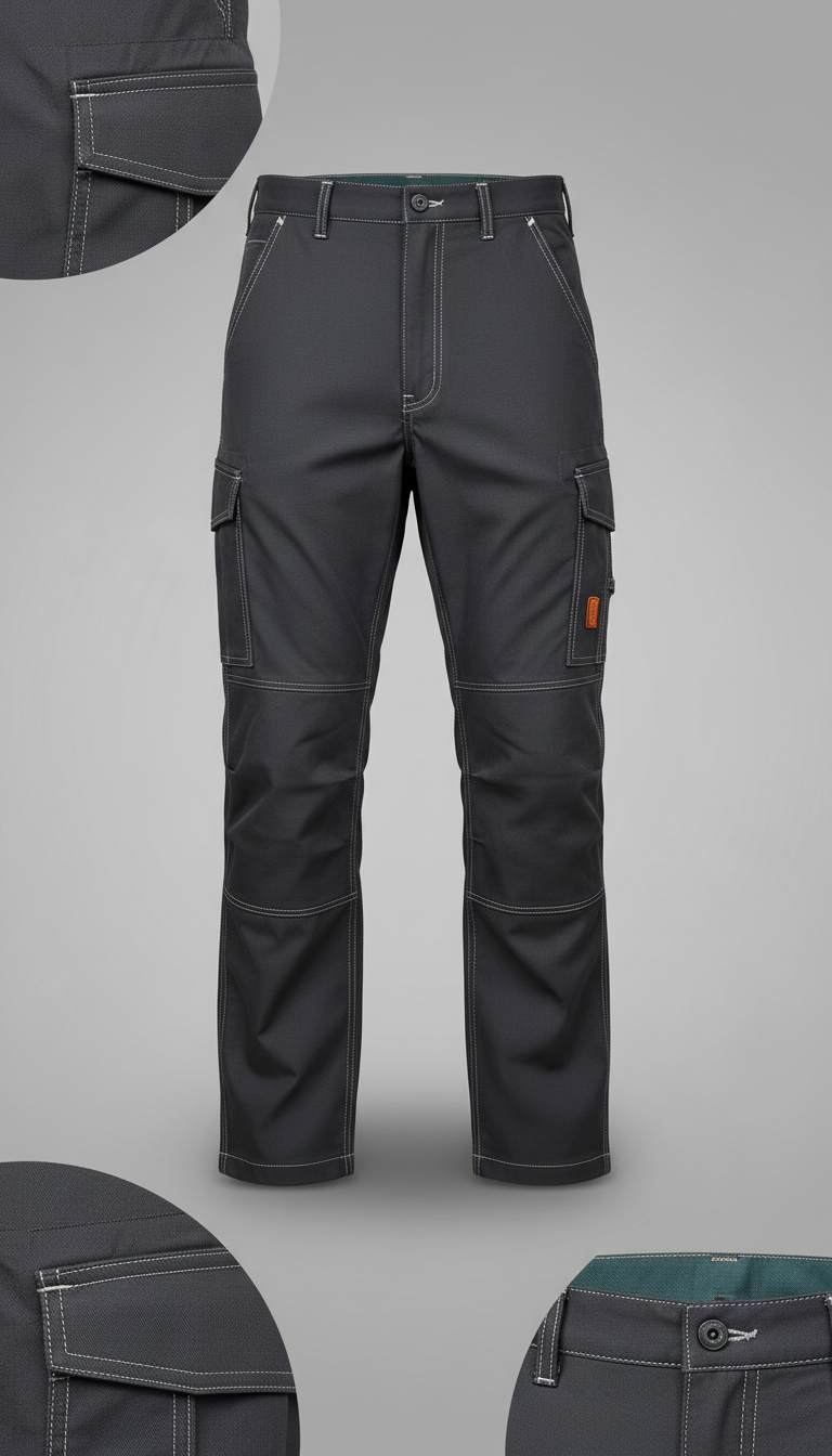 Reinforced Cargo Pants With Double Knees