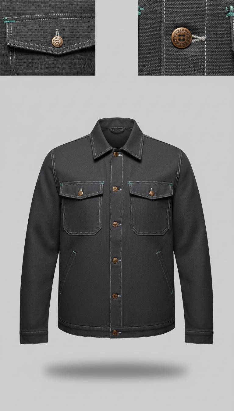 Canvas Work Jacket With Water Resistance